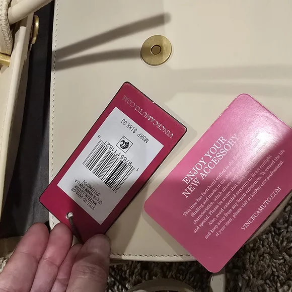 Cream Leather Crossbody Saddle Bag - Picture 3 of 6